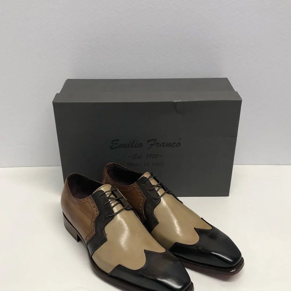 Emilio Franco shoes Italian leather wingtip oxford